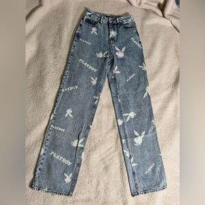 PLAYBOY x PacSun Jeans Size 25 Bunny Print Retro 90s High Rise Boyfriend